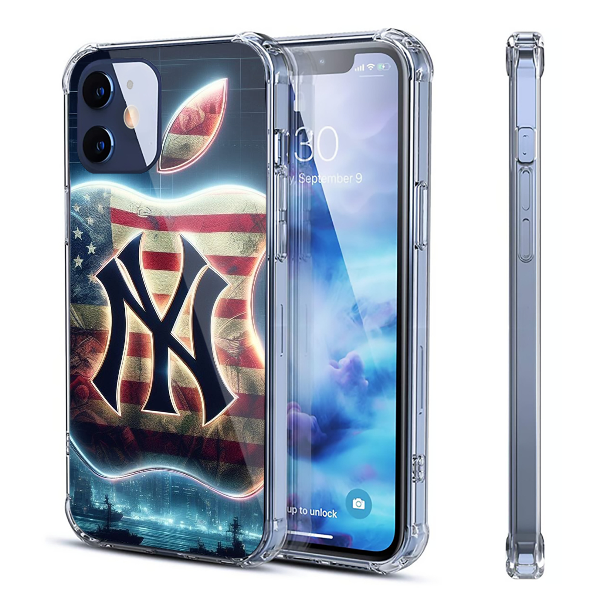 New York Yankees 347 Clear IPhone 12 Case – Soft TPU With UV Print – Enhanced Drop Protection, Precise Fit, Anti-Fingerprint, Customizable Design, Scratch-Resistant, Yellow-Resistant